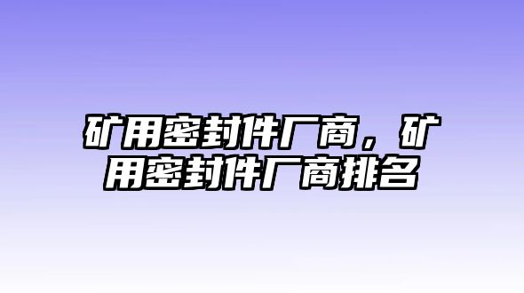 礦用密封件廠商，礦用密封件廠商排名