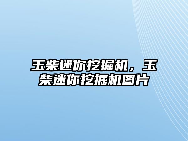 玉柴迷你挖掘機，玉柴迷你挖掘機圖片