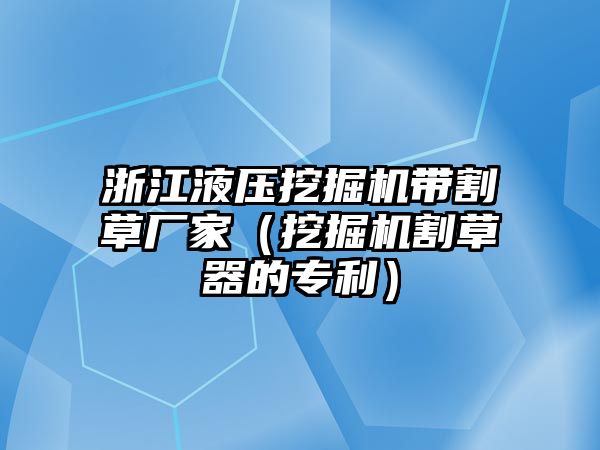 浙江液壓挖掘機(jī)帶割草廠家（挖掘機(jī)割草器的專利）