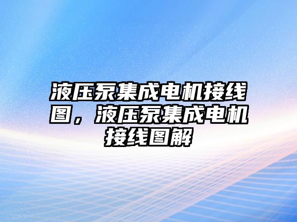 液壓泵集成電機接線圖，液壓泵集成電機接線圖解