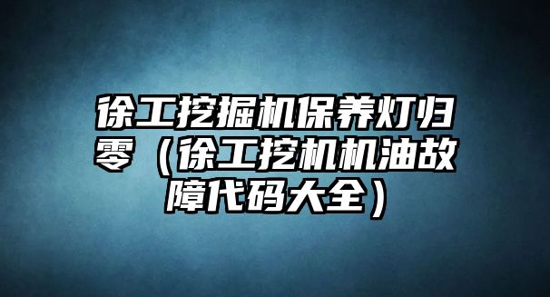 徐工挖掘機(jī)保養(yǎng)燈歸零（徐工挖機(jī)機(jī)油故障代碼大全）