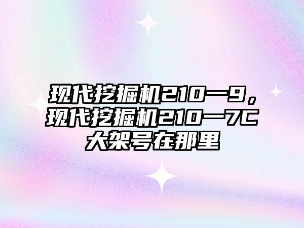 現(xiàn)代挖掘機210一9，現(xiàn)代挖掘機210一7C大架號在那里