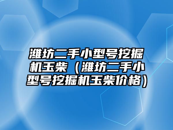 濰坊二手小型號挖掘機玉柴（濰坊二手小型號挖掘機玉柴價格）