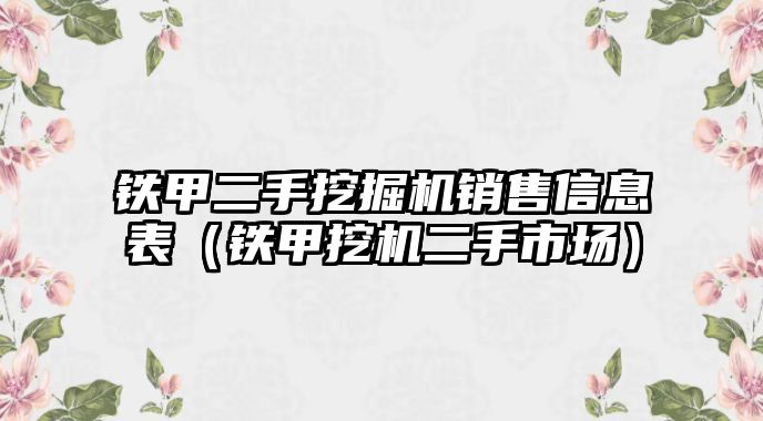 鐵甲二手挖掘機(jī)銷售信息表（鐵甲挖機(jī)二手市場(chǎng)）