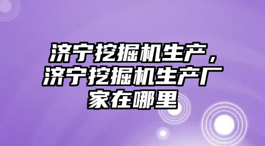 濟寧挖掘機生產，濟寧挖掘機生產廠家在哪里