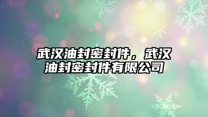 武漢油封密封件，武漢油封密封件有限公司