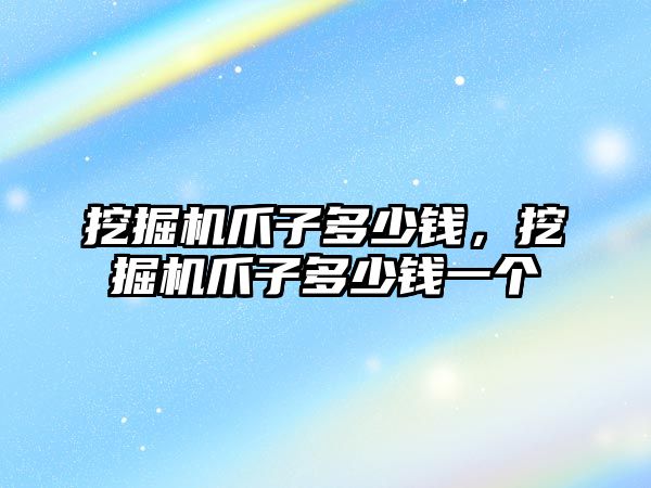 挖掘機爪子多少錢，挖掘機爪子多少錢一個