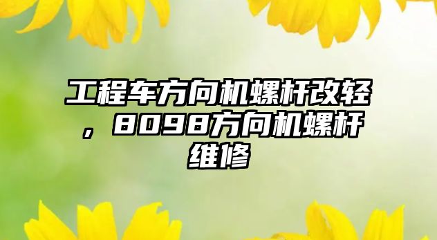 工程車方向機螺桿改輕，8098方向機螺桿維修