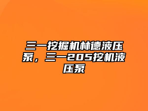 三一挖掘機(jī)林德液壓泵，三一205挖機(jī)液壓泵