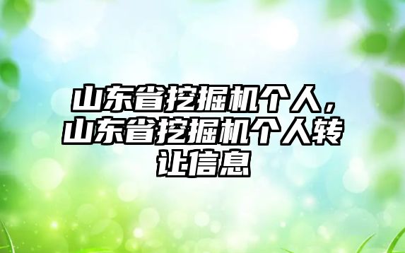 山東省挖掘機個人，山東省挖掘機個人轉(zhuǎn)讓信息