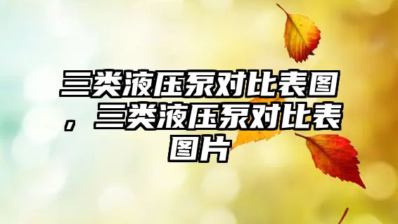 三類液壓泵對比表圖，三類液壓泵對比表圖片