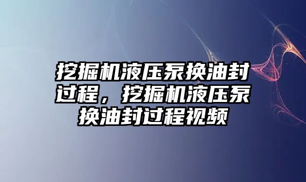 挖掘機(jī)液壓泵換油封過程，挖掘機(jī)液壓泵換油封過程視頻