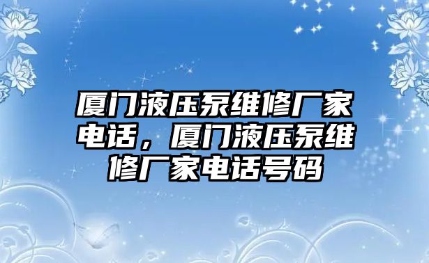 廈門液壓泵維修廠家電話，廈門液壓泵維修廠家電話號(hào)碼