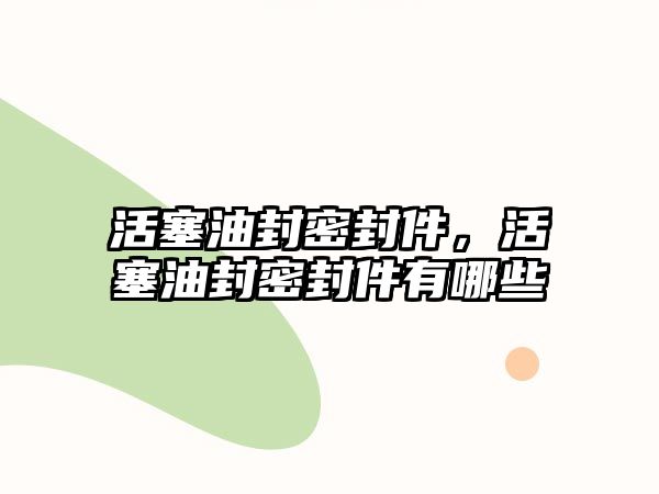 活塞油封密封件，活塞油封密封件有哪些