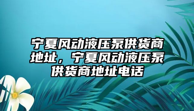 寧夏風(fēng)動(dòng)液壓泵供貨商地址，寧夏風(fēng)動(dòng)液壓泵供貨商地址電話