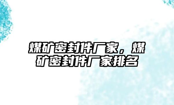 煤礦密封件廠家，煤礦密封件廠家排名