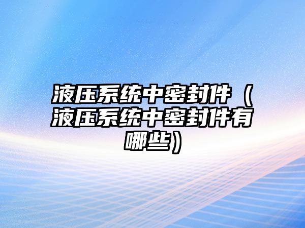 液壓系統(tǒng)中密封件（液壓系統(tǒng)中密封件有哪些）