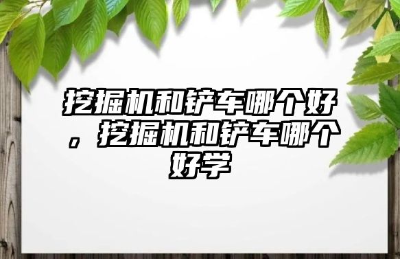 挖掘機和鏟車哪個好，挖掘機和鏟車哪個好學