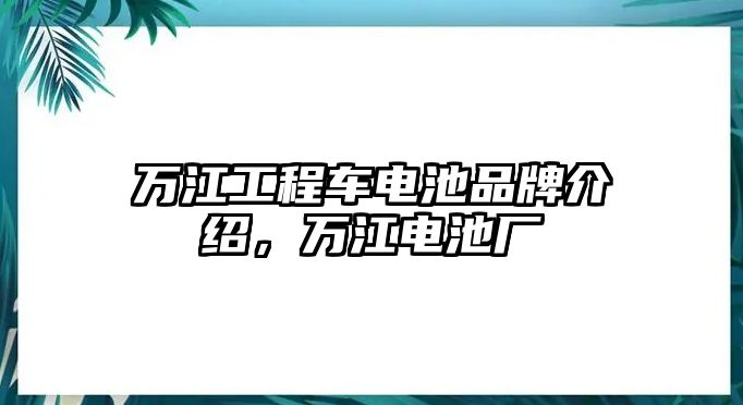 萬江工程車電池品牌介紹，萬江電池廠