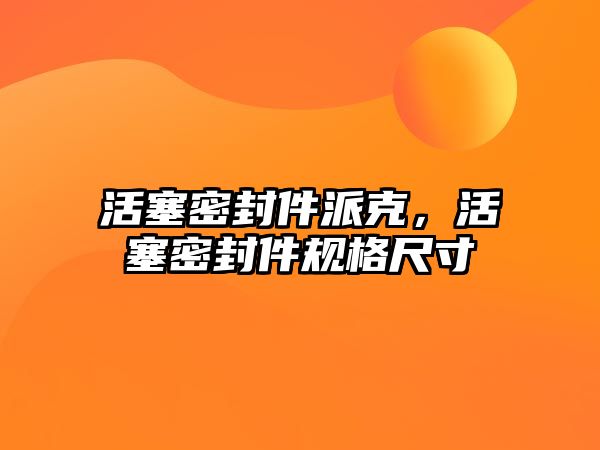 活塞密封件派克，活塞密封件規(guī)格尺寸