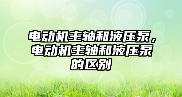 電動機(jī)主軸和液壓泵，電動機(jī)主軸和液壓泵的區(qū)別