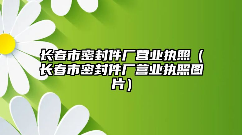 長春市密封件廠營業(yè)執(zhí)照（長春市密封件廠營業(yè)執(zhí)照圖片）