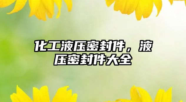 化工液壓密封件，液壓密封件大全